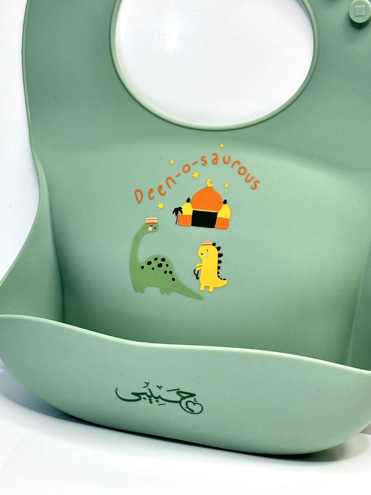Deen-o-saurous Silicone Bib – BPA-Free & Eco-Friendly Baby Bib Green